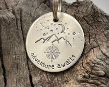 Load image into Gallery viewer, &#39;Adventure Awaits&#39; keychain, handstamped
