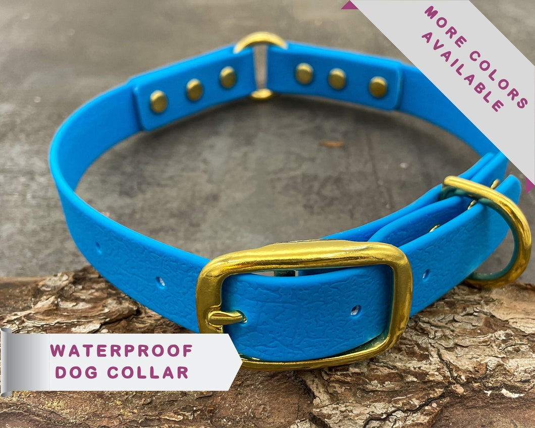 Mudproof Deluxe dog collar with brass buckle - rust-proof & easy care