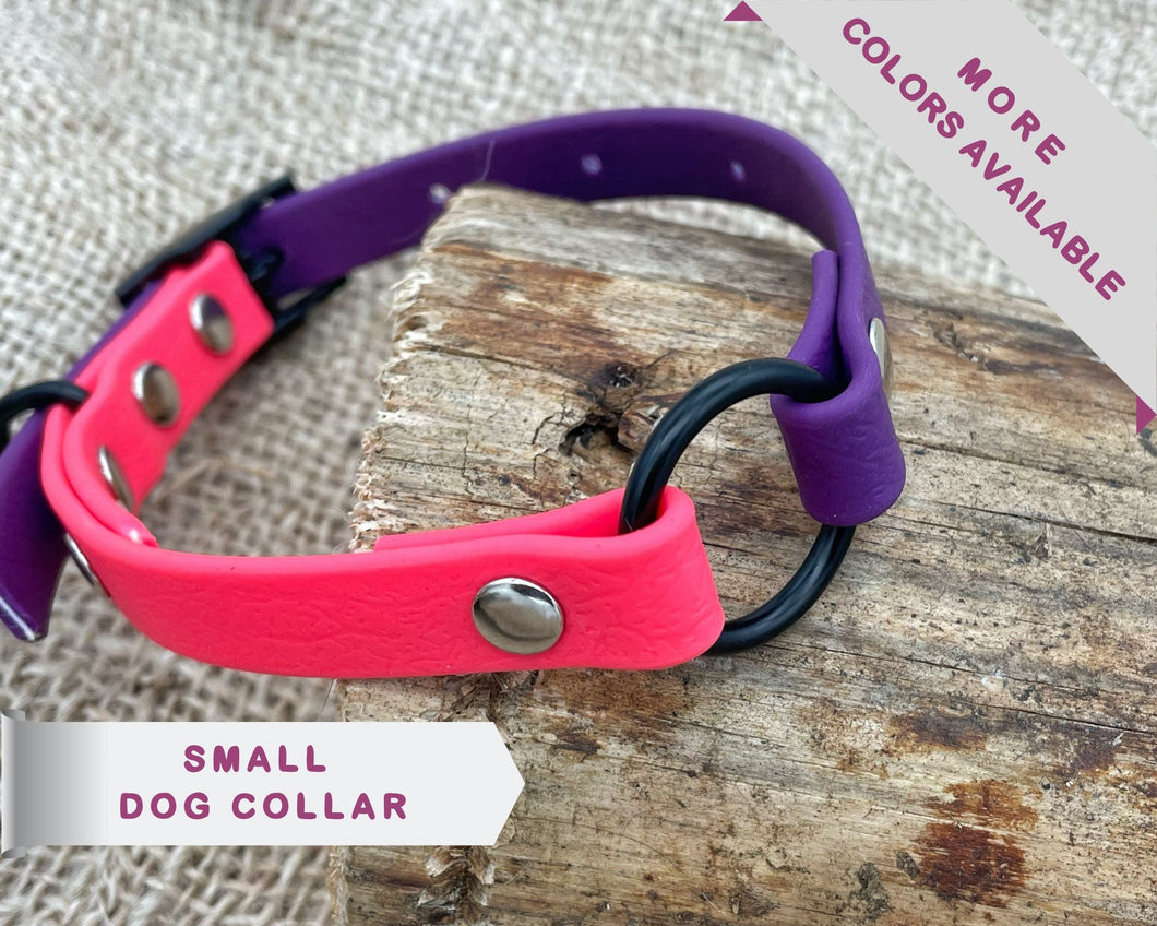 Mud-proof small dog collar, 2 colors, adjustable buckle collar with black fittings