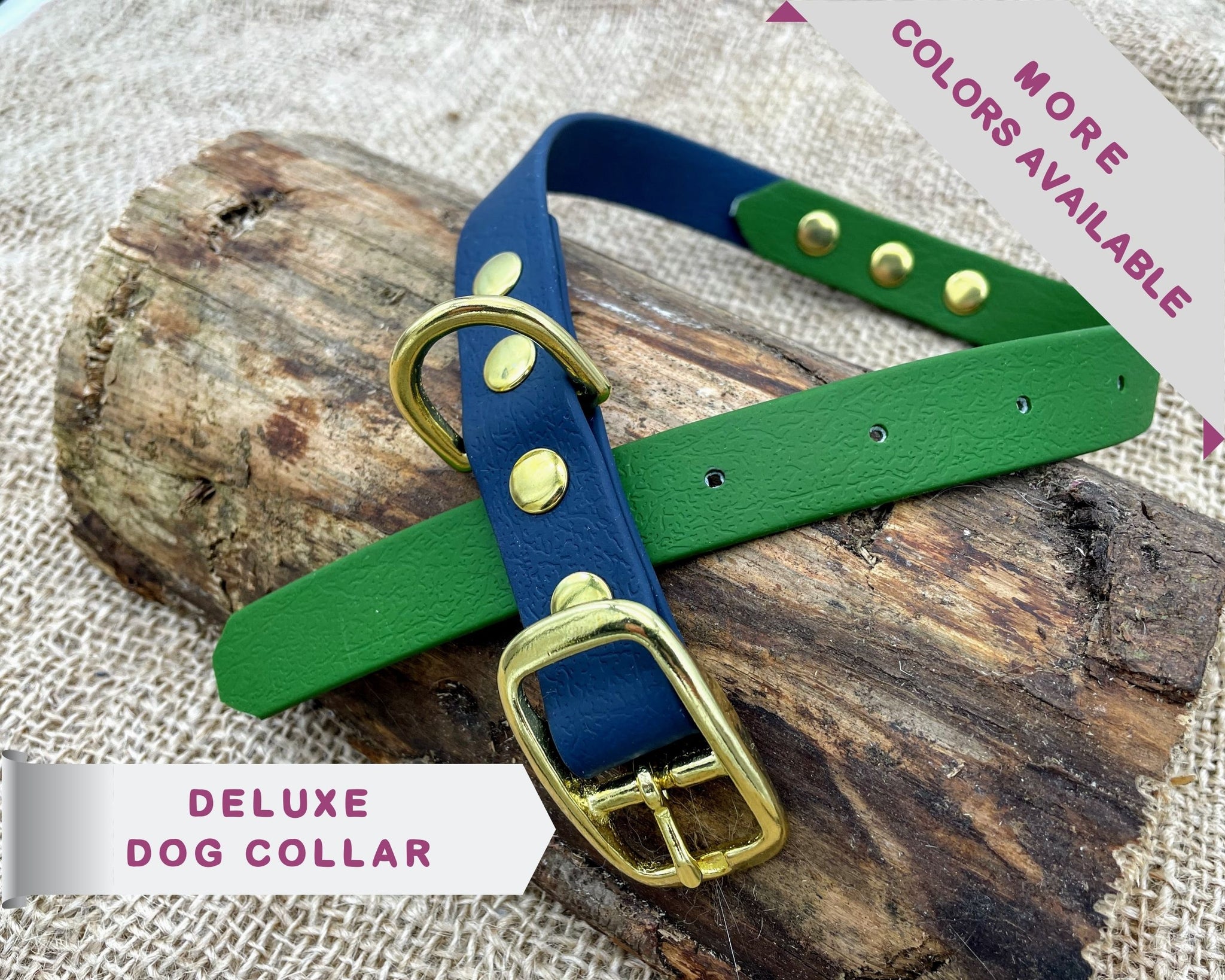 2-Color luxury dog collar with brass fittings – Waggy Pooch