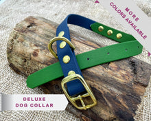 Load image into Gallery viewer, 2-Color luxury dog collar with brass fittings
