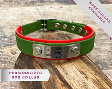 Load image into Gallery viewer, personalized waterproof dog collar with name and phone number
