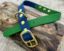 Load image into Gallery viewer, 2-Color luxury dog collar with brass fittings
