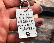 Load image into Gallery viewer, Dog memorial keychain, handmade pet loss gift
