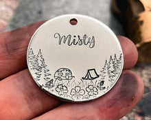 Load image into Gallery viewer, pet id tag for dogs camping design
