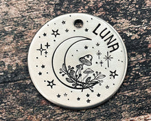 Load image into Gallery viewer, moon dog tag with stars
