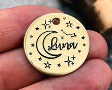 Load image into Gallery viewer, cute moon dog tag for small dogs
