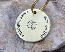 Load image into Gallery viewer, Medical alert dog id tag, hand stamped
