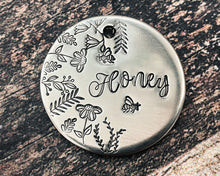 Load image into Gallery viewer, girl dog tag with flowers
