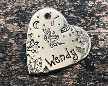 Load image into Gallery viewer, heart dog id tag with cute fairy design
