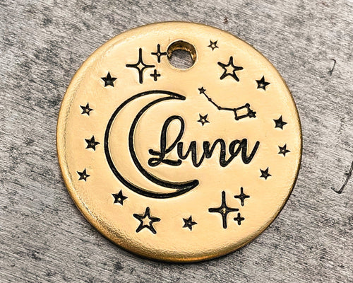 moon dog tag with 2 phone numbers