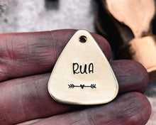 Load image into Gallery viewer, hand stamped pet id tag 
