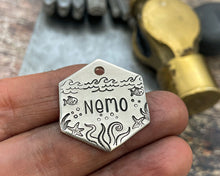 Load image into Gallery viewer, double-sided dog tag with octopus
