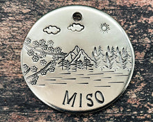 Load image into Gallery viewer, Mount Fuji dog id tag with phone numbers
