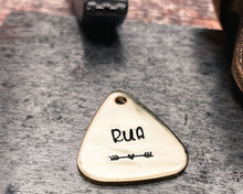 Load image into Gallery viewer, brass dog tag hand stamped
