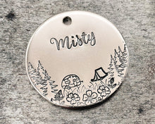Load image into Gallery viewer, double-sided metal dog tag with 2 phone numbers and address
