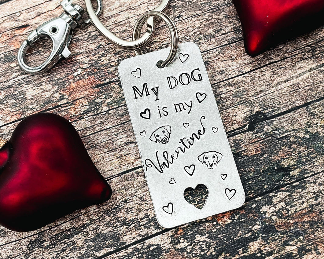 Valentine dog keychain, cute dog lover gift idea