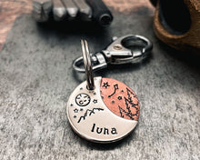 Load image into Gallery viewer, hand stamped dog tag for small dogs
