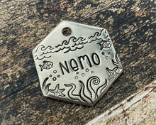 Load image into Gallery viewer, hexagon metal dog id tag
