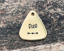 Load image into Gallery viewer, double sided guitar pick dog tag 
