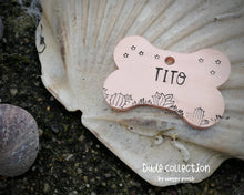 Load image into Gallery viewer, Bone dog tag, hand stamped with cactus design
