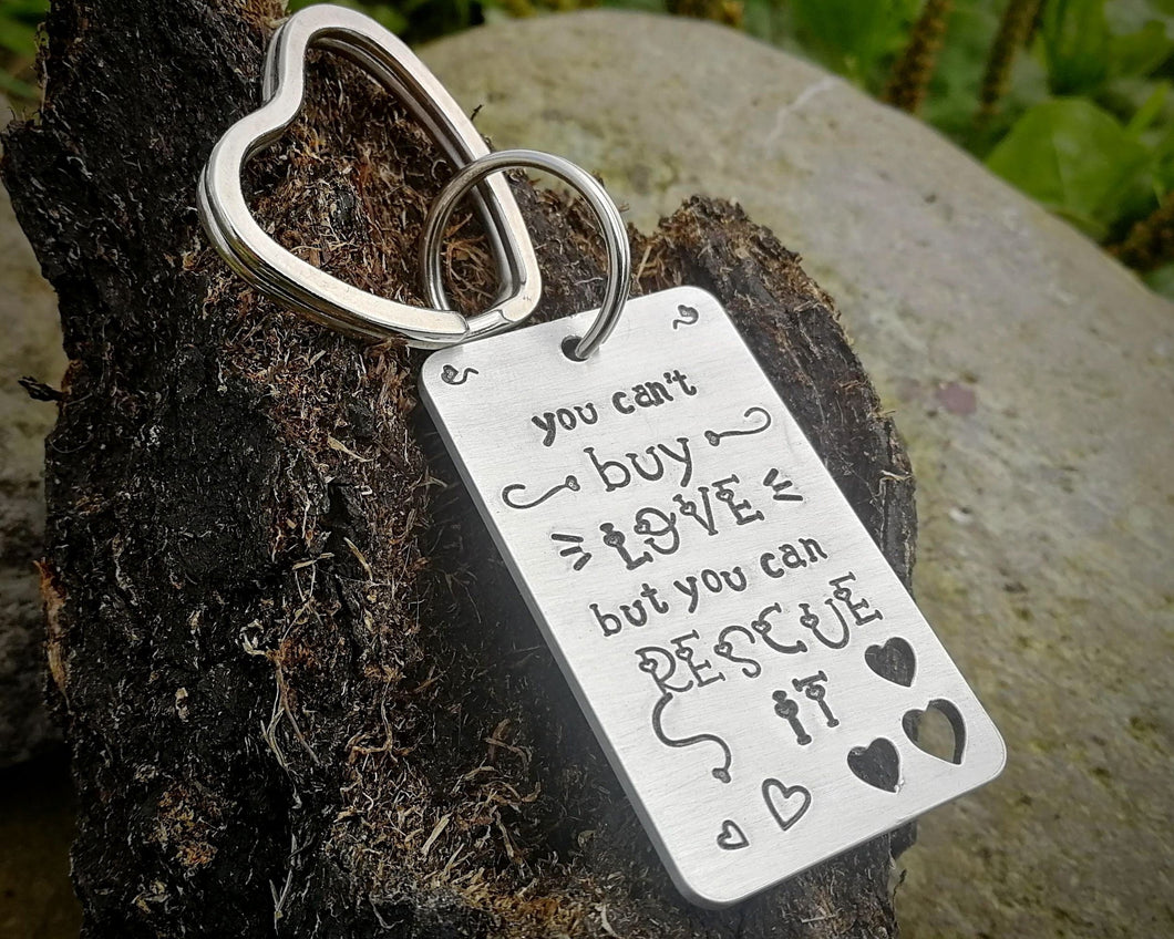 Rescue dog keychain, handmade dog lover gift