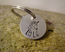 Load image into Gallery viewer, Cat id tag, Aluminum, hand stamped - choose your design
