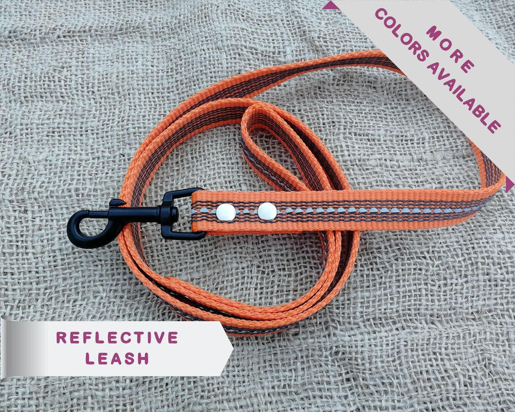 Reflective dog leash - choose your length & color