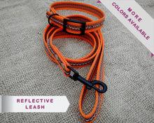 Load image into Gallery viewer, Reflective Dog Collar And Leash Set - choose your color &amp; length

