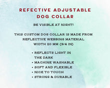 Load image into Gallery viewer, Reflective Adjustable Dog Collar With Black Buckle

