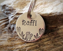 Load image into Gallery viewer, Small dog id tag, hand stamped with cactus design
