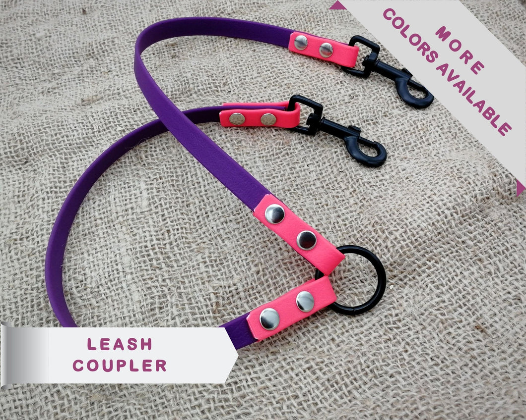 Mud-proof leash coupler, double dog walker, 2 colors